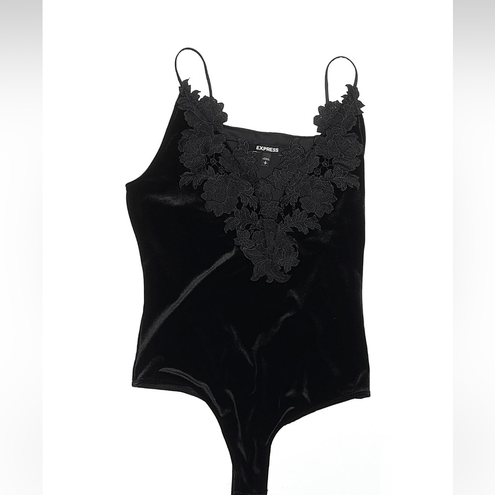 Express Black Velvet and Lace  Bodysuit